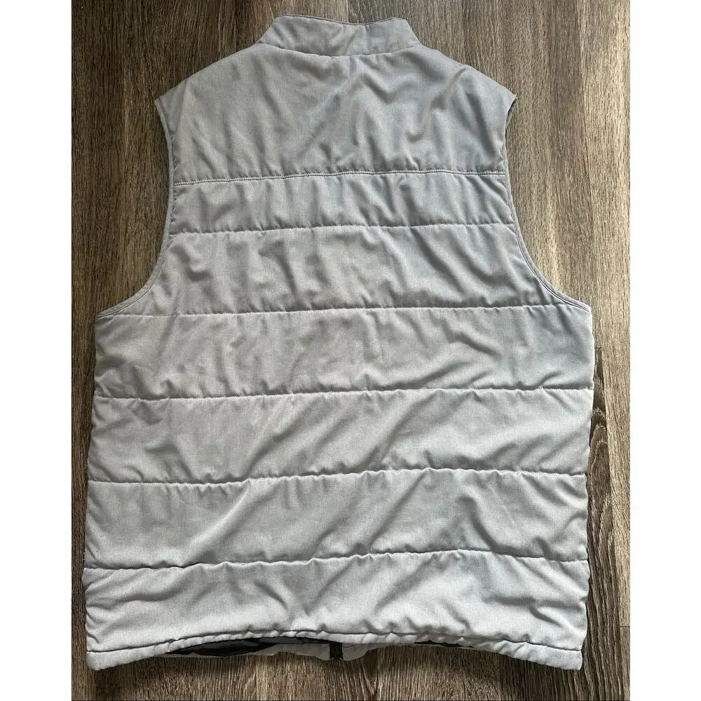 TravisMathew Mens XXL Gray Quilted Puffer Vest Full Zip Golf Casual Lightweight